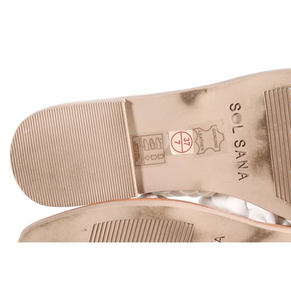 Sol Sana Women's Size 7 White Slide Sandal Wide Woven Braided Leather Shoe $370 - Picture 5 of 7